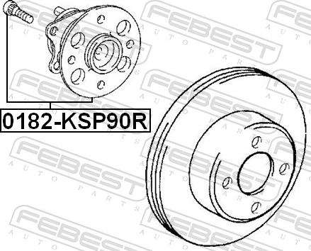 Febest 0182-KSP90R - PIASTA Z ŁOŻYSKIEM TYŁ