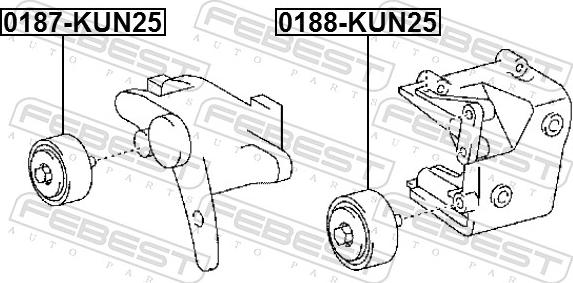 Febest 0187-KUN25 - KOLO NAPINACZA PASKA HIACE VI 01-06