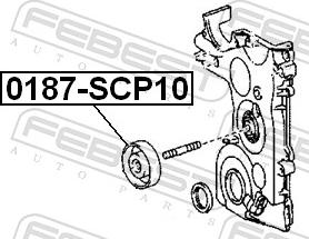 Febest 0187-SCP10 - KOLO PROWADZACE PASEK YARIS 1.0 16V 99-