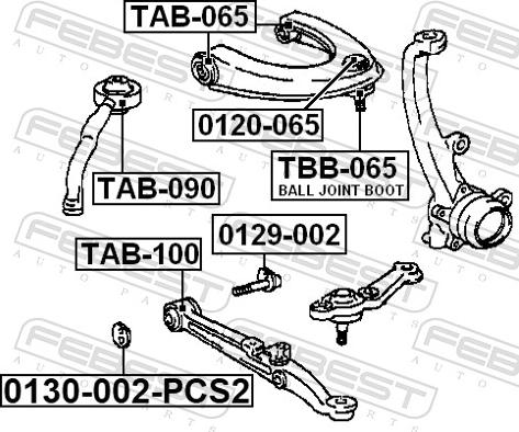 Febest 0130-002-PCS2 - MIMOŚRÓD TOYOTA PREVIA -2SZT