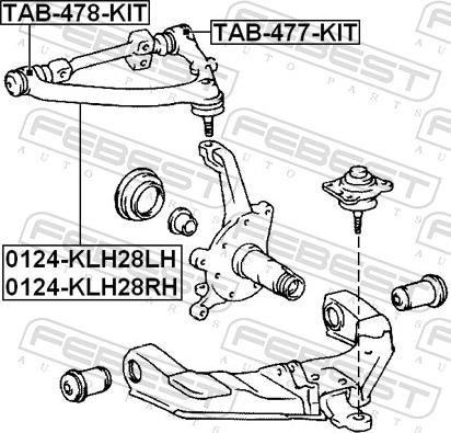 Febest TAB-477-KIT - TULEJA WAHACZA -P- GÓR. TOYOTA