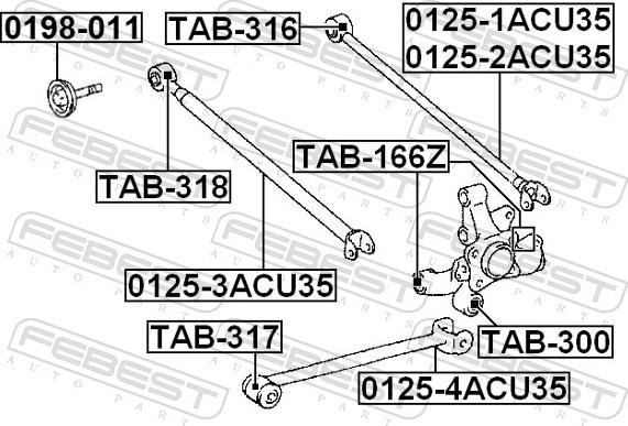 Febest 0125-1ACU35 - WAHACZ -T-LEXUS RX 08-15-L- DOLNY
