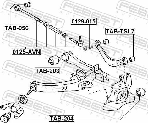 Febest TAB-TSL7 - TULEJA WAHACZA -T-AVENSIS 03-09   -GORA-