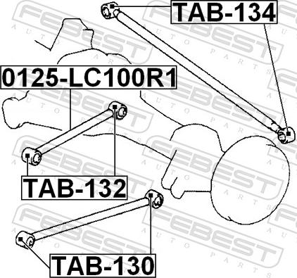 Febest 0125-LC100R1 - DRĄŻEK TYLNY WZDŁUŻNY TOYOTA