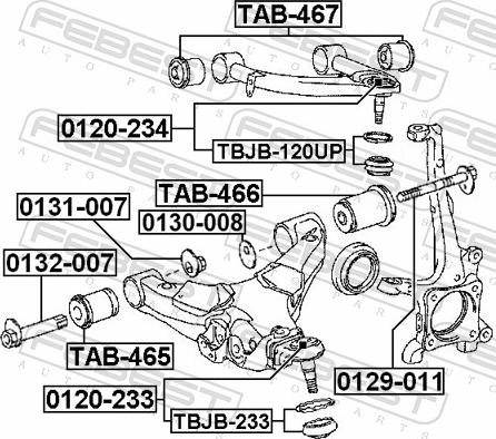 Febest TAB-466 - TULEJA WAHACZA -T-LAND CRUISER 07- -DOL-