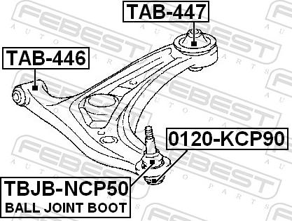 Febest TAB-447 - TULEJA WAHACZA -P-YARIS 05- -LP-