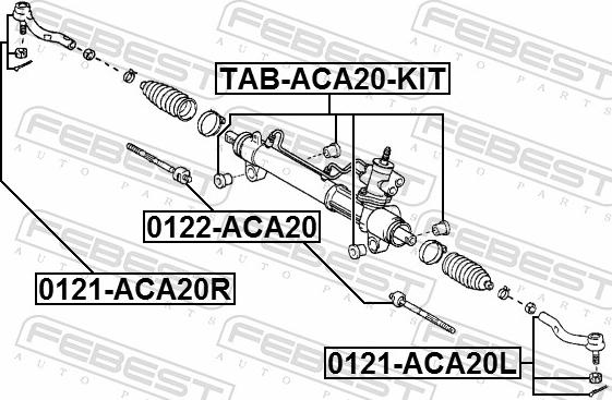 Febest TAB-ACA20-KIT - TULEJA PRZEKL. KIER. ZESTAW NAPR. TOYOTA