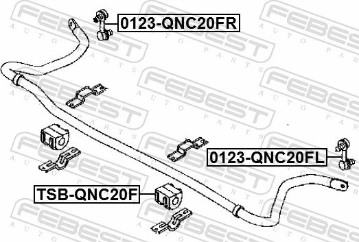 Febest TSB-QNC20F - GUMA STABIL.-P-DAIHATSU SIRION 05- -24.5