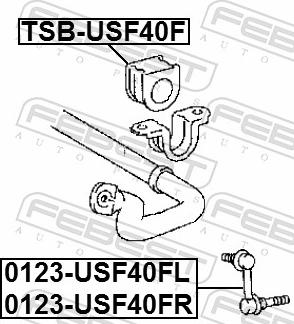 Febest TSB-USF40F - TULEJA STABIL.  -P- TOYOTA