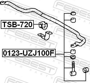 Febest 0123-UZJ100F - LACZNIK STABIL.-P-LANDCRUISER 98-02 -LP