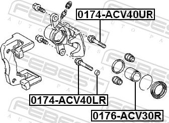 Febest 0174-ACV40UR - HAM.ZACISKU SRUBA PROWADZENIA TOYOTA