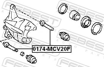 Febest 0174-MCV20F - PROWADNICA ZACISKU HAMULCOWEGO PRZÓD