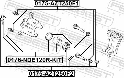 Febest 0175-AZT250F1 - HAM.ZACISK REPERAT ELANTRA V 11-15