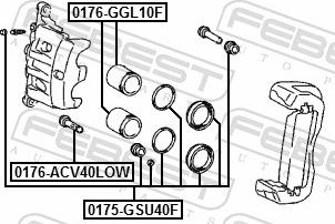 Febest 0175-GSU40F - ZESTAW NAPRAWCZY ZACISKU HAMULCOWEGO PRZÓD