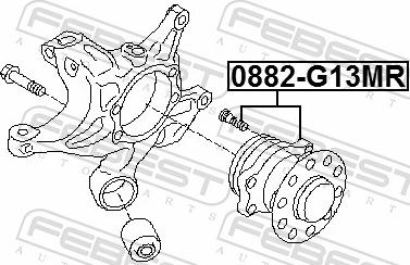 Febest 0882-G13MR - PIASTA Z ŁOŻYSKIEM TYŁ