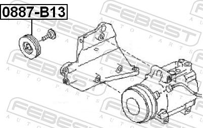 Febest 0887-B13 - ROLKA NAP. PASKA KLIM. ZEST. SUBARU