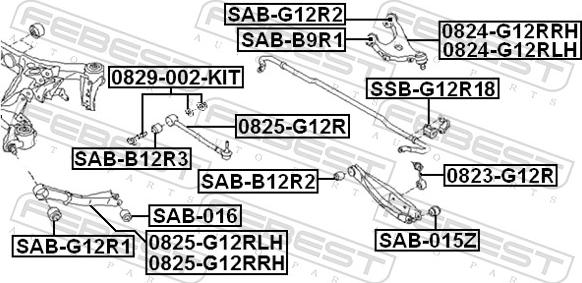 Febest 0829-002-KIT - SRUBA Z MIMOSR. ZEST. NAPR. SUBARU