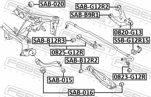 Febest 0820-G13 - SWORZEŃ WAHACZA -T- GÓRNEGO SUBARU