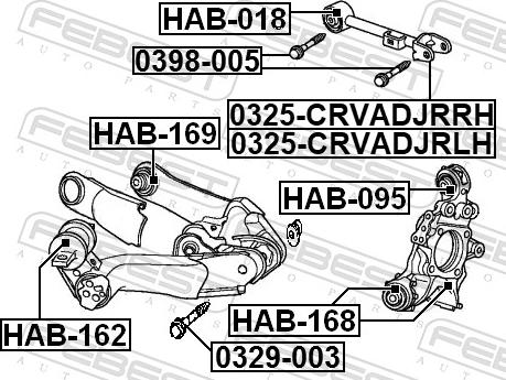 Febest 0325-CRVADJRLH - WAHACZ -T- HONDA CR-V LEWY