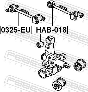 Febest 0325-EU - WAHACZ TYLNY POPRZECZNY GORNY HONDA