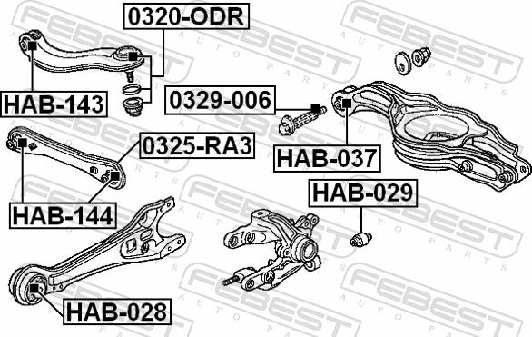 Febest 0320-ODR - SWORZEN WAHACZA TYLNEGO GORNEGO HONDA