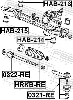Febest HAB-216 - TULEJA PRZEKŁADNI KIER. HONDA