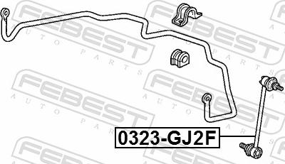 Febest 0323-GJ2F - LACZNIK STABIL.-P-MEGANE 08- -LP-