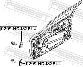 Febest 0299-HDJ32FLL - ZAWIAS -P- DRZWI LEWE DOL NISSAN X-TRAIL