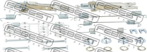 Febest 0204-G15RAR-KIT — Zestaw akcesoriów, szczęki hamulcowe hamulca postojowego