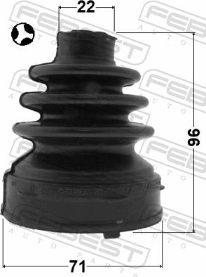 Febest 0215-F15T - OSLONA PRZEGUBU WEWN.KOMP.CORDOBA 06-