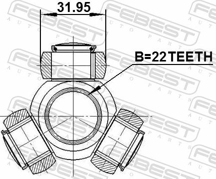 Febest 0216-B10 - KRZYŻAK PRZEGUBU NAPĘDOWEGO