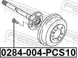 Febest 0284-004-PCS10 - SZPILKA KOLA NISSA SUBARU -10 SZT-