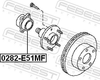 Febest 0282-E51MF - PIASTA KOŁA PRZÓD