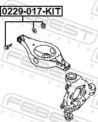 Febest 0229-017-KIT - ŚRUBA Z MIMOŚRODEM ZESTAW NAPR. NISSAN
