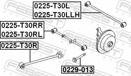 Febest 0225-T30RL - DRAZEK -T- POPRZ. LE NISSAN