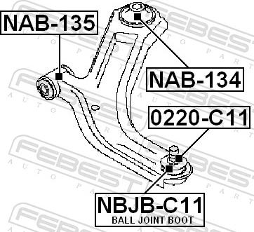 Febest NBJB-C11 - OSL. SWORZ. WAHACZA DOLN. NISSAN