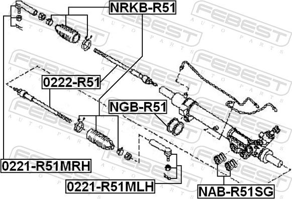 Febest NRKB-R51 - OSLONA PRZEKL.KIER.YARIS 1.0 05-11