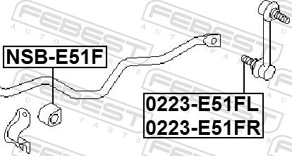 Febest 0223-E51FR - LACZNIK PRZEDNI PRAWY STABIL. NISSAN