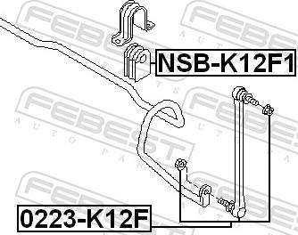 Febest 0223-K12F - LACZNIK STABIL.-P-KANGOO 98- -LP- -4X4-
