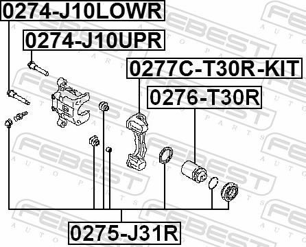 Febest 0274-J10LOWR - HAM.ZACISKU SRUBA PROWADZENIA RENAULT