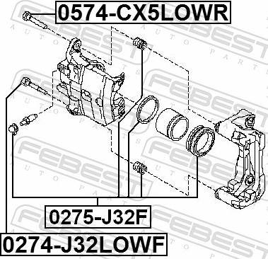 Febest 0275-J32F - HAM.ZACISK REPERAT.CUBE 1.5 DCI 10-