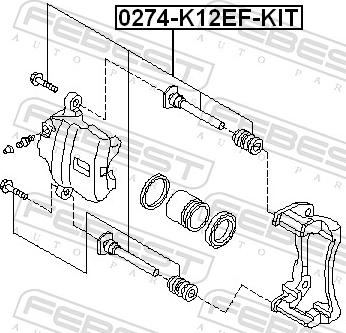Febest 0274-K12EF-KIT - HAM. ZACISK SWORZEN -T- NISSAN NOTE