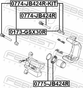 Febest 0774-JB424R-KIT - ZESTAW NAPR.PORW.ZACISKU LIANA 05-07