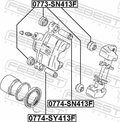 Febest 0774-SY413F - HAM.ZACISKU SRUBA PROWADZENIA SUZUKI