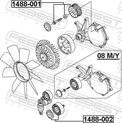 Febest 1488-001 - ROLKA KIER. ZEST. ALFA