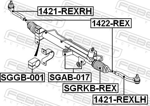 Febest 1422-REX - DRAZEK KIEROWNICZY SSANGYONG