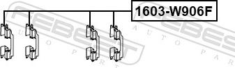 Febest 1603-W906F - ZESTAW  NAPR. KLOCKOW DYSKOWYCH DB VW