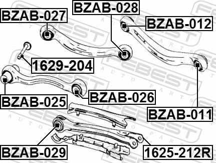 Febest BZAB-029 - TULEJA WAHACZA -T-DB W211.S211 03- -GORA