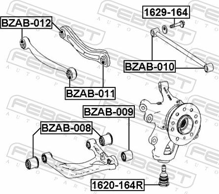 Febest BZAB-008 - TULEJA WAHACZA -T-DB W164 05-