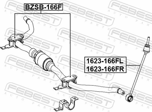 Febest BZSB-166F - KOMPLET TULEI STABILIZATORA -P- MERCEDES